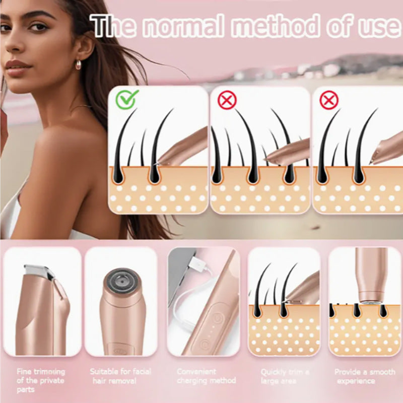 Afeitadora Corporal Eléctrica de Doble Cabezal para Mujer
