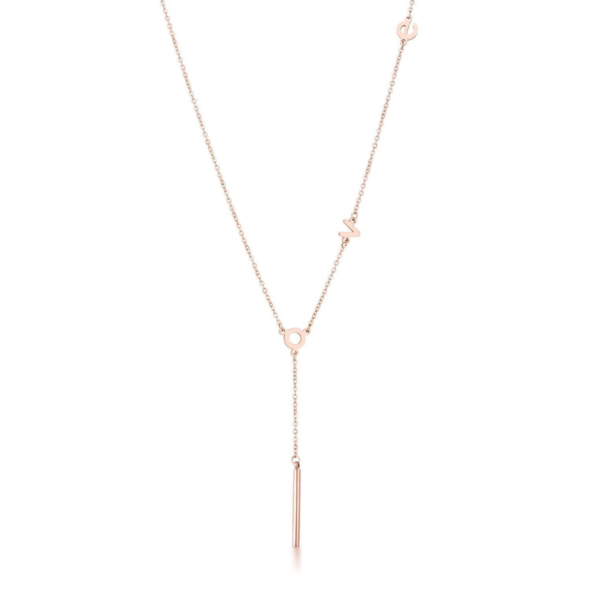 Collar LOVE Rose Gold — Acero Inoxidable