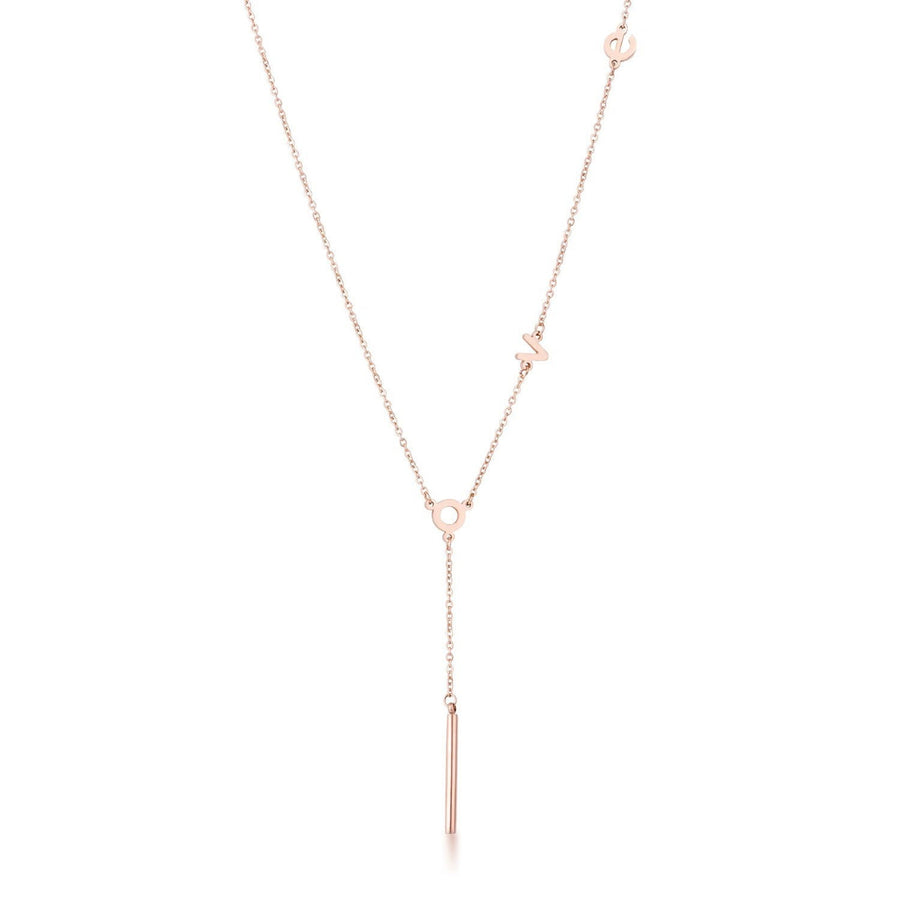 Collar LOVE Rose Gold — Acero Inoxidable