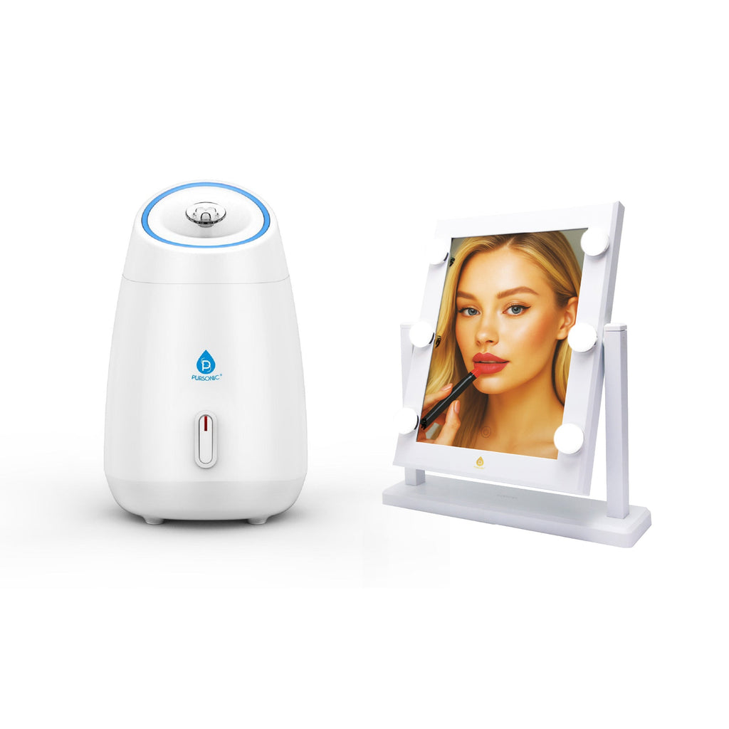 14" LED Vanity Mirror & Facial Steamer Duo-0