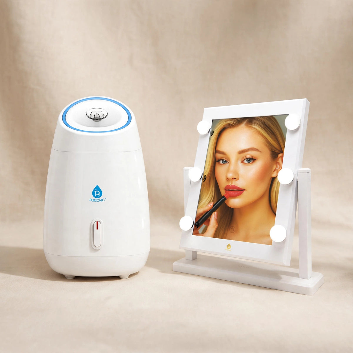 14in LED Vanity Mirror + Facial Steamer — Duo